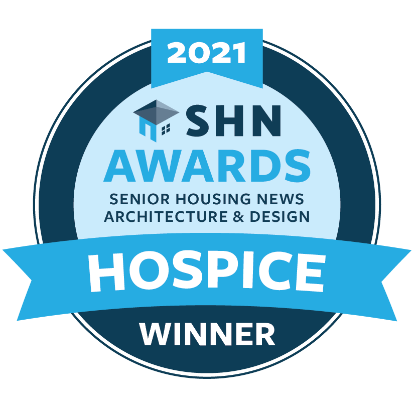 Senior Housing News Architecure & Design Award logo for hospice in Lafayette, La